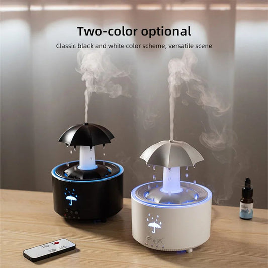 Aromatherapy Rotating Water Droplet Led Umbrella Humidifier