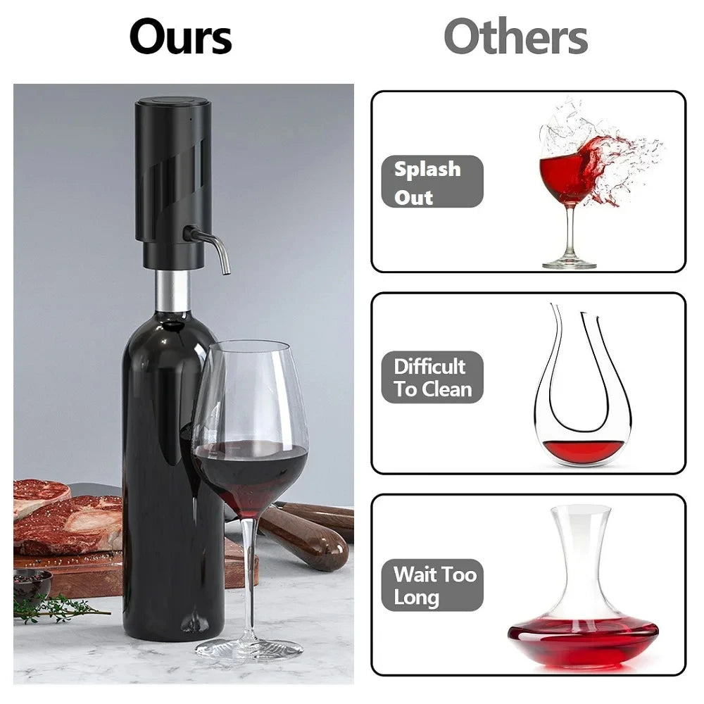 Rechargeable Electric Wine Aerator & Dispenser - Automatic Decanter for Christmas Parties and Gifts