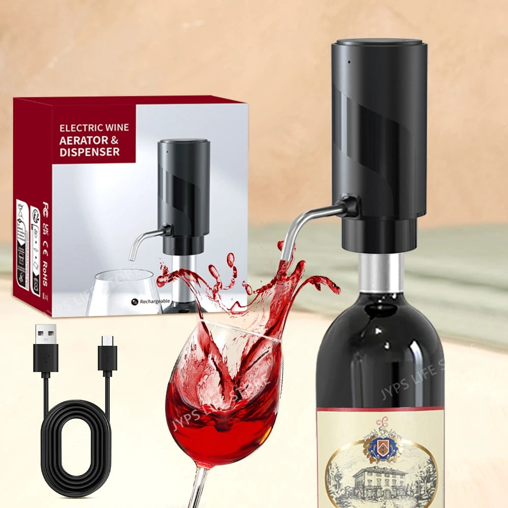 Rechargeable Electric Wine Aerator & Dispenser - Automatic Decanter for Christmas Parties and Gifts