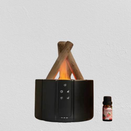 Simulated Flame Aroma Diffuser Bonfire Air Humidifier Ultrasonic Cool Mist Maker Fogger LED Essential Oil Lamp Difusor